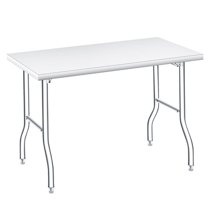 GAOMON Stainless Steel Foldable Table, 48x24 Inch Industrial Workbench, 1100 LBS Capacity Portable Utility Table for Workshop, Warehouse and Garage, Heavy Duty