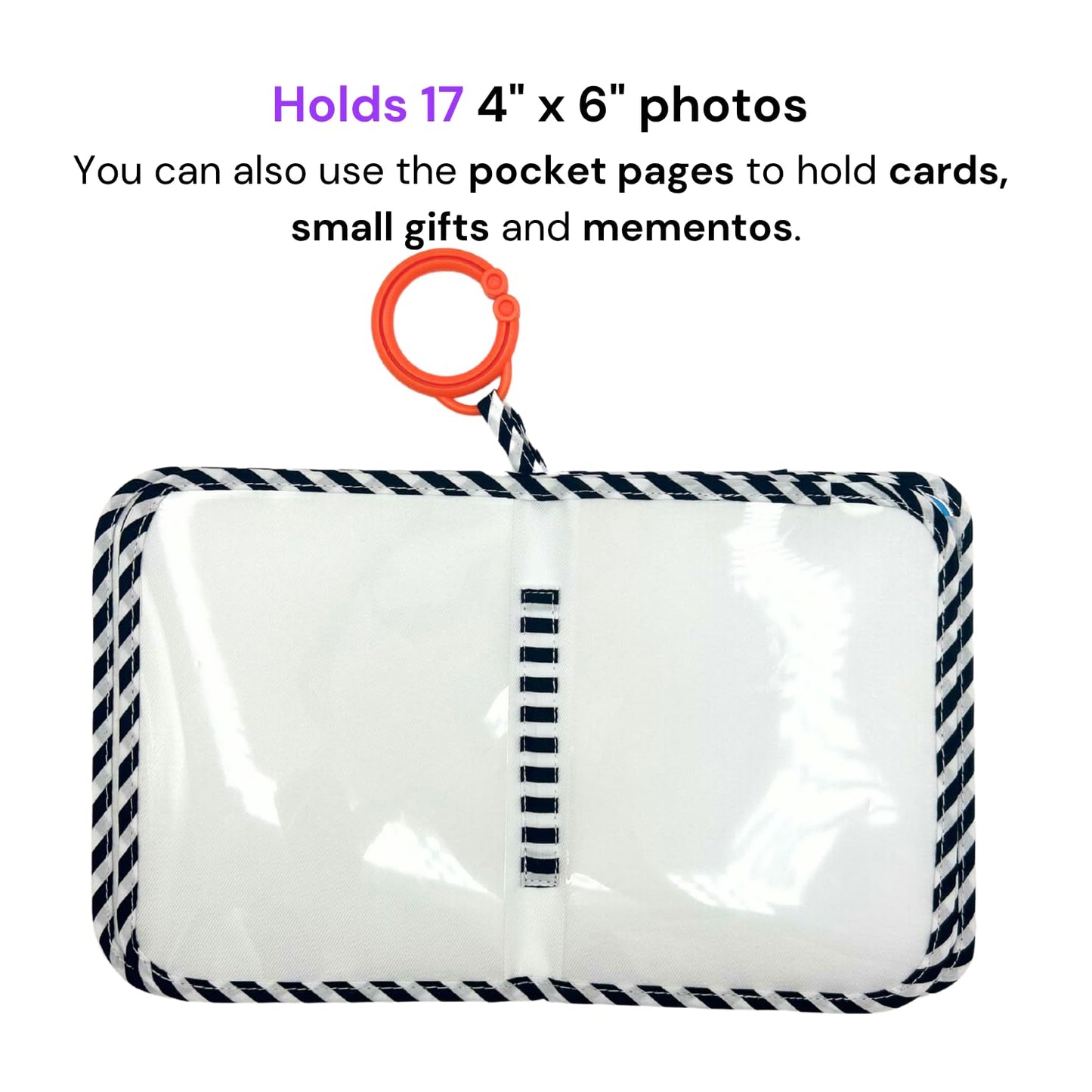 My First Photo Album for Baby with Adorable Giraffe Family, Fabric Cover, Holds 17 Photos, Wipeable Pages, Baby Safe Mirror - Soft Photo Album for Baby by Genius Baby Toys
