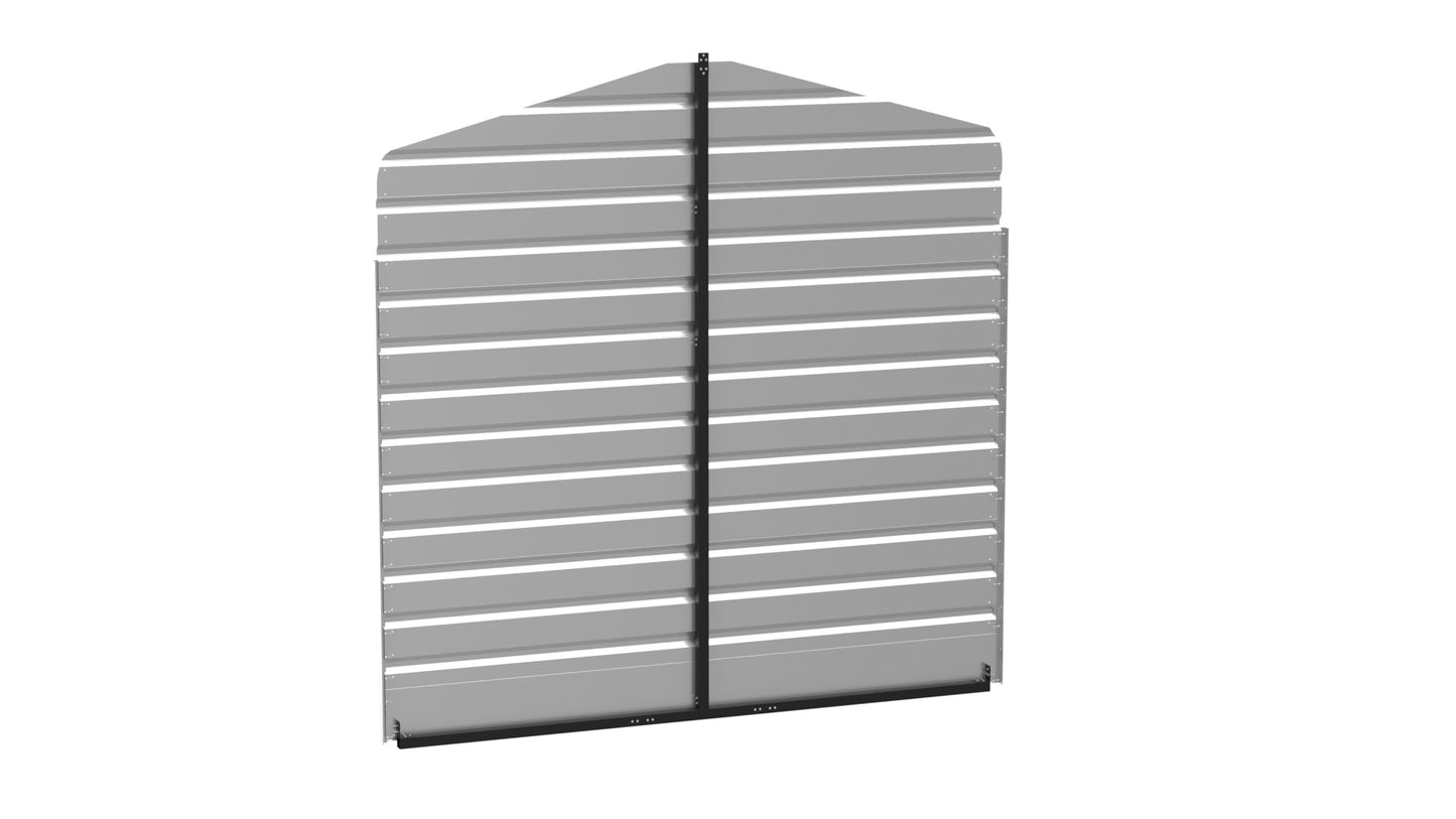 Arrow 10' x 9' All-Weather Galvanized Steel Rear Carport Enclosure Wall Kit with Frame and Hardware, Eggshell