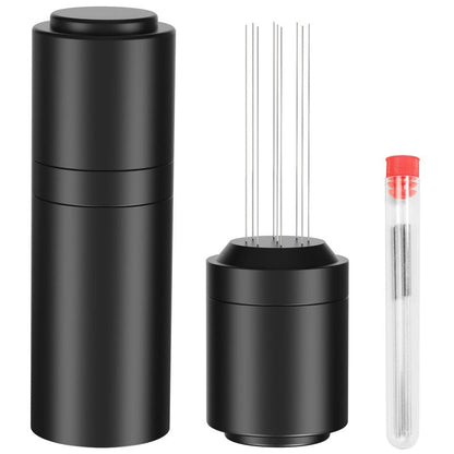 TIVERAIN WDT Espresso Distribution Tools Espresso Stirrer Tool WDT Coffee Distributor for Barista Espresso Machine Accessories 9*0.35mm Espresso Grounds Stirrer with Extra 9 Replaceable Needles,Black