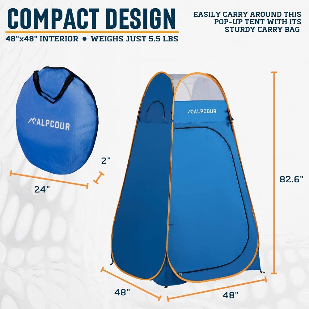 Alpcour Foldable Waterproof Pop Up Portable Toilet Seat for Camping, Hiking, Beach, and Traveling