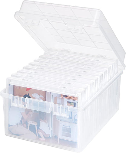 Lifewit Photo Storage Set - 9 Pcs 5"x7" Inner Boxes & 28x22 cm Transport Case | Clear Craft Organizer