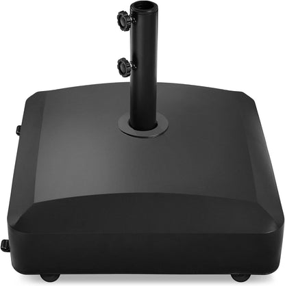 Best Choice Products Fillable Mobile Umbrella Base - Heavy Duty 123lb Capacity with Wheels & Locks - Black