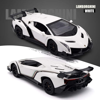 QUN FENG Remote Control RC CAR Racing Cars Compatible with Lamborghini Veneno Officially Licensed 1:24 Toy RC Cars Model Vehicle for Boys 678 Years OldWhite
