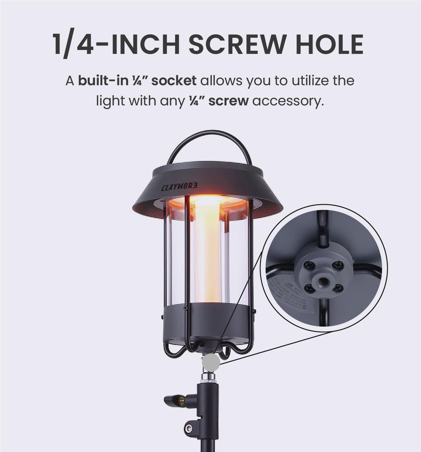 CLAYMORE Selene Lamp (Dark Gray) - Aesthetic Portable Outdoor Lamp, 4 Mood Lights, 6,700mAh Rechargeable, 660 Lumens, Waterproof. Halloween Decor, Camping, Glamping, Parties, Tents, and Backyards.