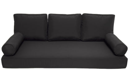 FSJITF Patio Twin Daybed Waterproof & Fade-Resistant Cover,for Outdoor Wooden Hammock Mattress Cover + 3 Back Bolster Cushion Slipcovers (6-Piece Set)