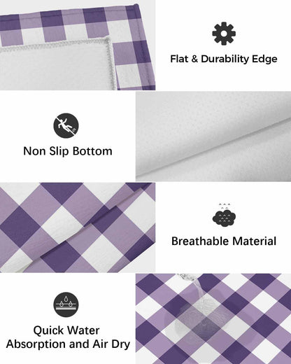 Outdoor Patio Rugs Purple Buffalo Plaid Outdoor Area Rug Check Lines Non-Slip Backyard/Camping RV Rug/Deck/Porch Rug Front Door Floor Mat Carpet, 4x6ft