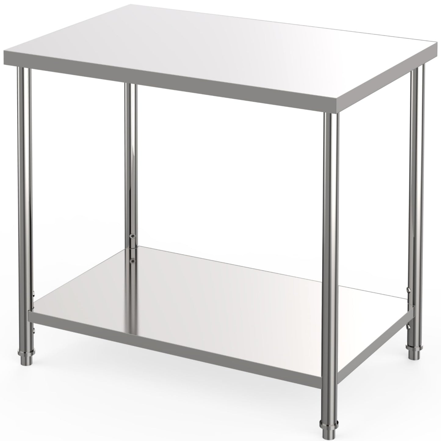 Stainless Steel Table, 36" x 24" Prep Workstation, 1000 LBS, NSF Commercial Work Table with Adjustable Undershelf and Galvanized Legs, for Restaurant, Home, Kitchen, Hotel, Outdoor