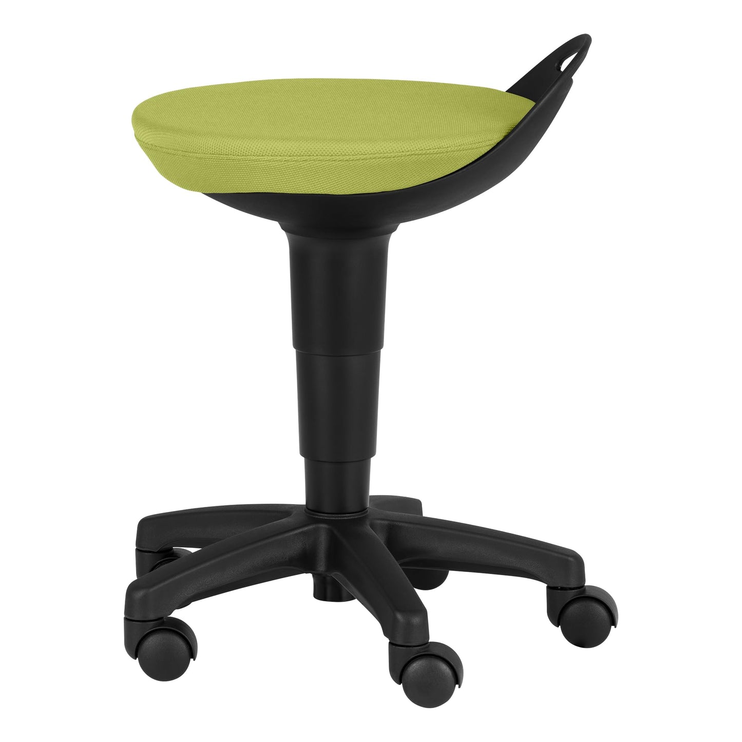 Rolling Adjustable-Height Padded Stool - Fern Green