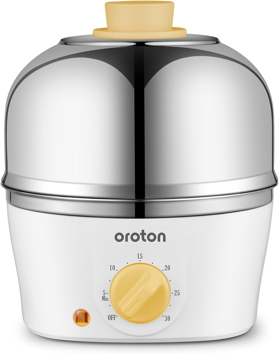 Oroton 9-Egg Stainless Steel Egg Cooker - Automatic Timer, 3 Cooking Modes & Shut-Off Feature