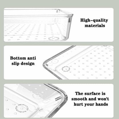 ChefktCove 25-Piece Clear Plastic Drawer Organizer Set, 4-Size Versatile Storage Bins & Trays | Non-Slip Bathroom, Vanity, Kitchen, Office & Bedroom Drawer Organizers for Makeup, Jewelry, Utensils & M