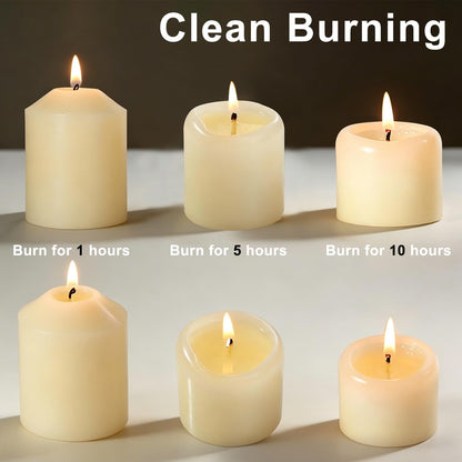 UGBEM Pillar Candles Ivory 2x3 Inch - 6 Pack Unscented Candles Bulk for Emergency Home Decor - Long Lasting Smokeless Dripless Household Candle for Wedding Table Centerpieces Dinner Party Decor