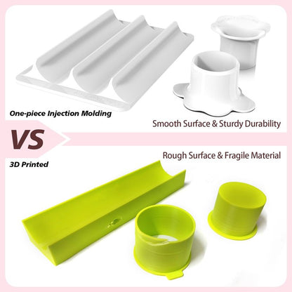 Cake Pop Cutter and Pusher with Tray - Circle Cake Pop Mold Set | Non-3D Printed | 1.75" Size | High-Capacity Dual-Cavity Cake Pop Tray | Smooth & Easy-Clean Surface (Cutter & Tray Set)