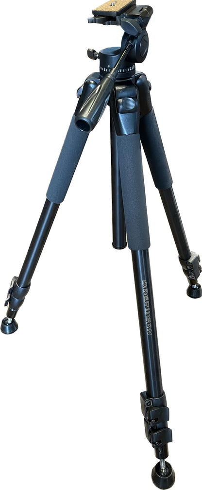 Oberwerk 3000 Tall Tripod & Sport L-Adapter with 2 Quick-Release Plates - Portable Binocular & Camera Tripod Stand Bundle | Extra Long Extension Up to 78"