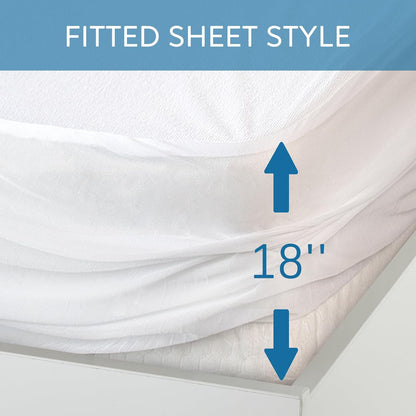 Skiennix Split Top King Mattress Protector - Waterproof & Breathable Terry | 78''×80'' Up to 18'' Depth