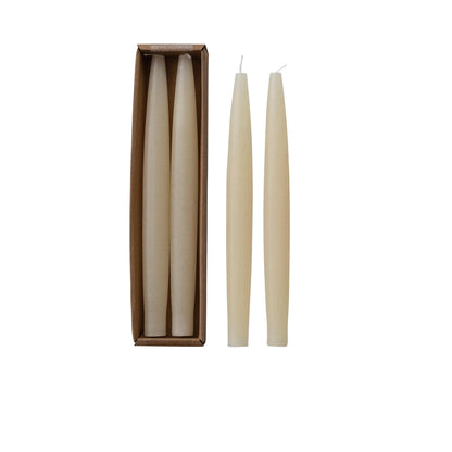 Creative Co-Op 2-Piece Unscented Taper Candles, Cream Color