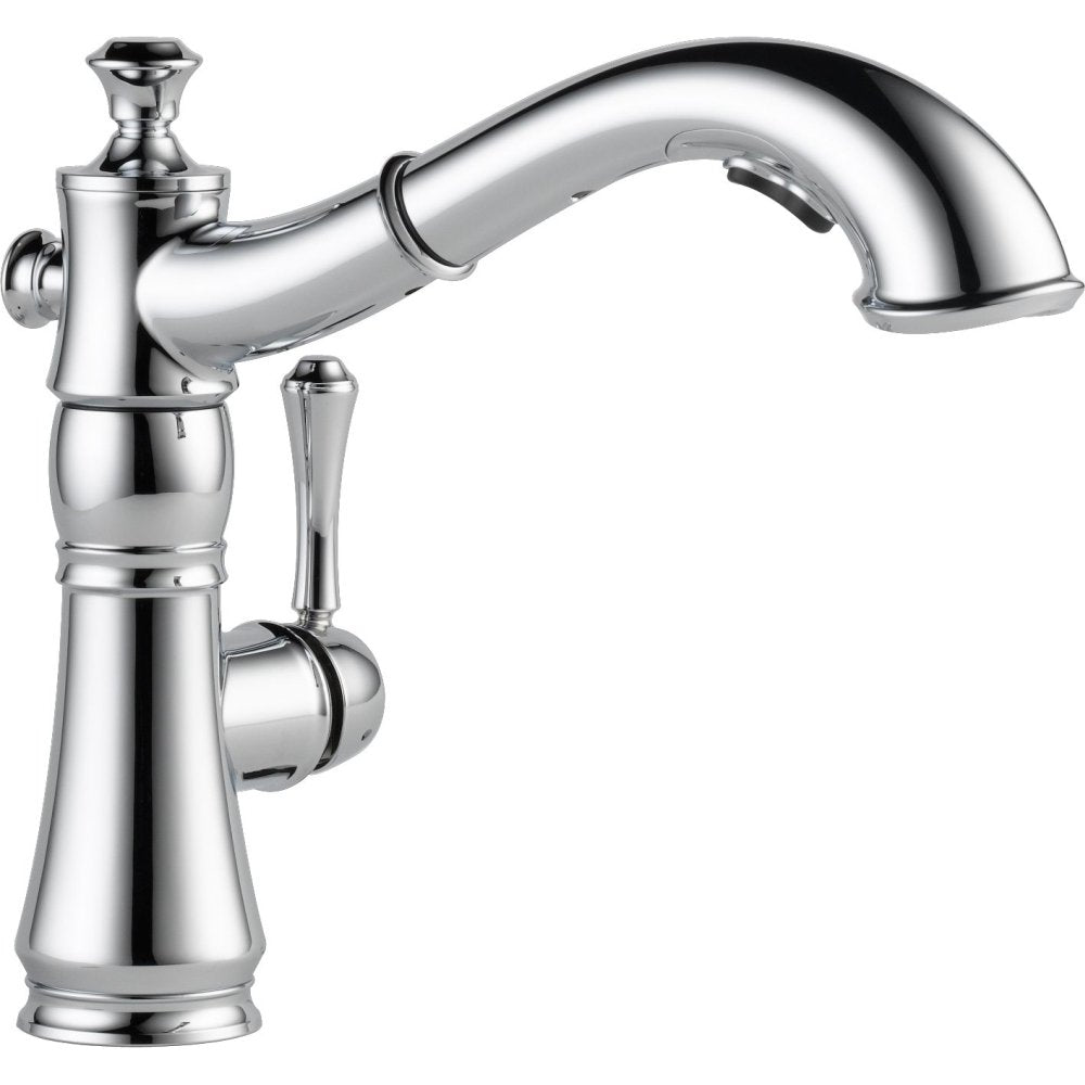 Delta Faucet Cassidy Pull Out Kitchen Faucet, Polished Nickel Kitchen Sink Faucet, Kitchen Faucet with Pull Out Sprayer, Magnetic Docking Spray Head, Polished Nickel 4197-PN-DST
