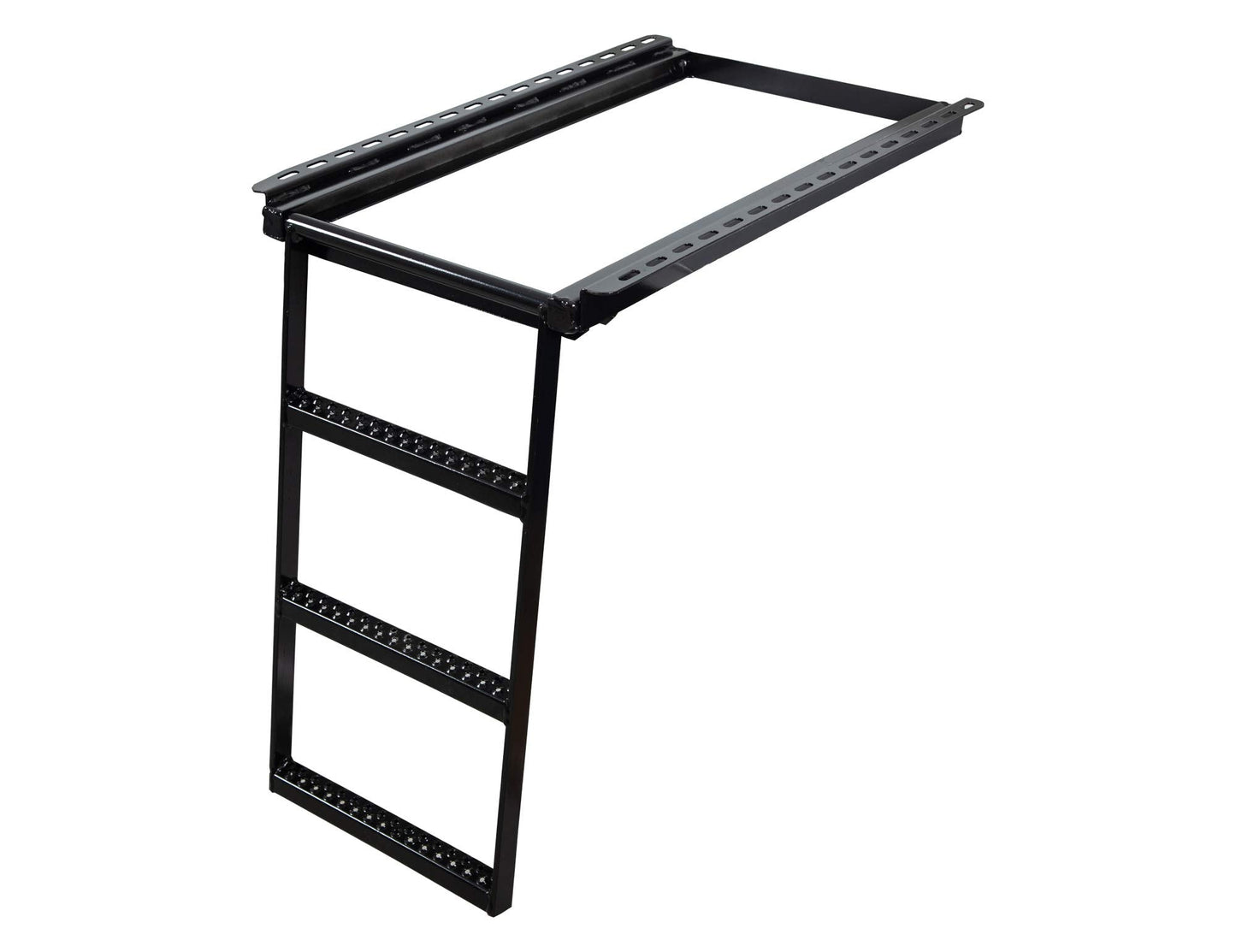 Buyers Products 5233000 Black 3 Rung Retractable Truck Step, Heavy Duty Non Slip Truck Bed Ladder Step for Trucks, Trailers, Semis, Powder Coated Steel, Slide In Storage, Bolt On or Weld On Install