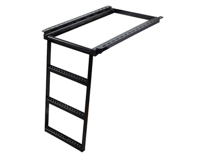 Buyers Products 5233000 Black 3 Rung Retractable Truck Step, Heavy Duty Non Slip Truck Bed Ladder Step for Trucks, Trailers, Semis, Powder Coated Steel, Slide In Storage, Bolt On or Weld On Install