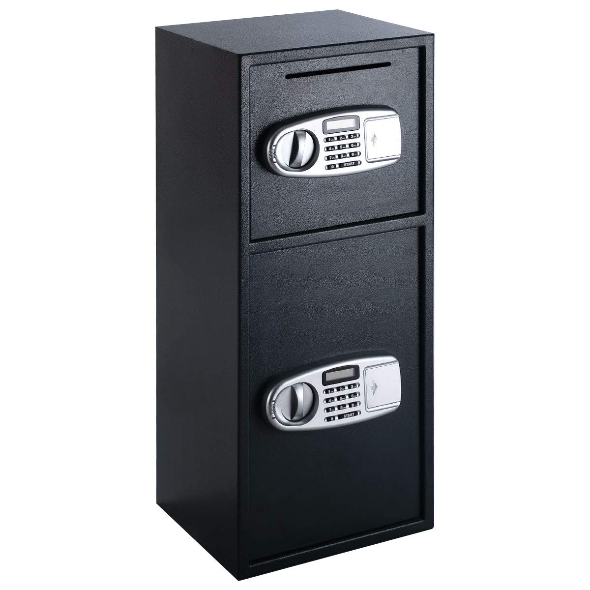 GLACER Safe Box, Digital Double Door Safe Box with Emergency Keys, Digital Keypad with Clear Display, Depository Drop Safes, Home Office Security Lock Digital Safe for Cash, Gun, Jewelry