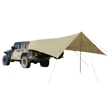 Slumberjack SJK Roadhouse Tarp, Hunting Camping & Overland Shelter Protects from Rain & Sun (Khaki)
