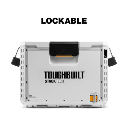 ToughBuilt XL Cooler, Stackable 38 Quart Hard Shell Chest for StackTech Boxes and Totes, White
