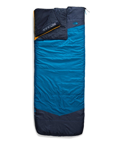 THE NORTH FACE Dolomite One 15F / -9C, 3-in-1 Insulated Sleeping Bag - Water Repellent, Rectangular Shape, Fleece Lined, Hyper Blue/Radiant Yellow-NPF, Long