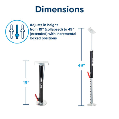 Camco Eaz-Lift Adjustable Camper/RV Slide-Out Supports | Features a Quick Release Pin and Incremental Lock Positions | 5,000lb Weight Capacity per Support | Adjusts from 19 to 49-In | 2-Pack (48870)