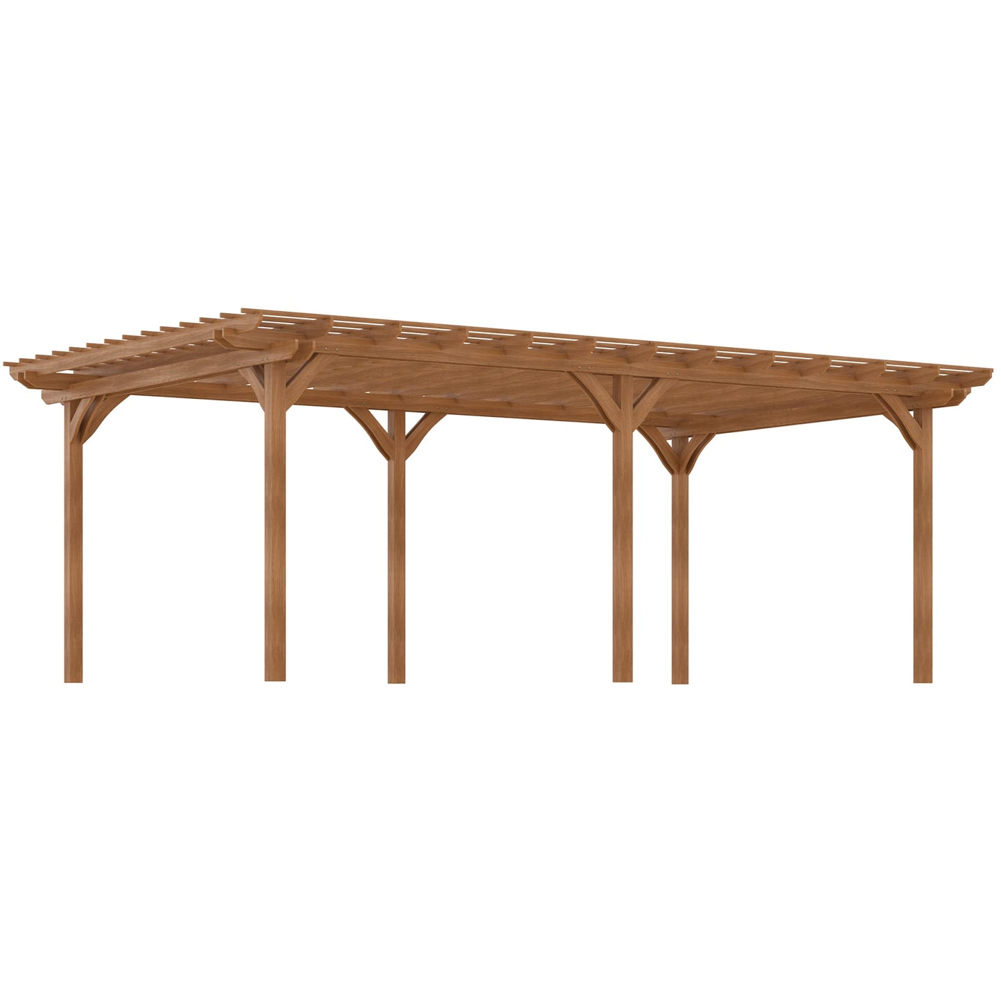 Outsunny 12' x 20' Outdoor Pergola, Wood Gazebo Grape Trellis with Stable Structure for Climbing Plant Support, Garden, Patio, Backyard, Deck, Brown
