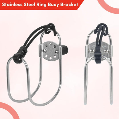 23" Life Ring Boat Safety Throw Ring with Water Floating Lifesaving Rope 50’ and Horseshoe Buoy Bracket for Boating Safety - 3 Pack