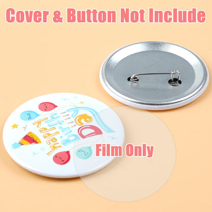 Loghohu 200 Pcs Clear Badge Film, 2.25 inch 58 mm Button Making Supplies Clear Circle Mylars Button Maker Supplies for DIY Arts Crafts Badge Buttons Protective Film