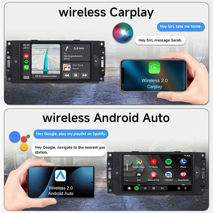 ASURE 3GB+32GB Android Car Stereo Radio for Dodge RAM/Chrysler 300/Jeep Grand Cherokee/Compass 2005 2006 2007 Cars,Car in-Dash GPS Navigation Head Unit Upgrade with Carplay Android Auto