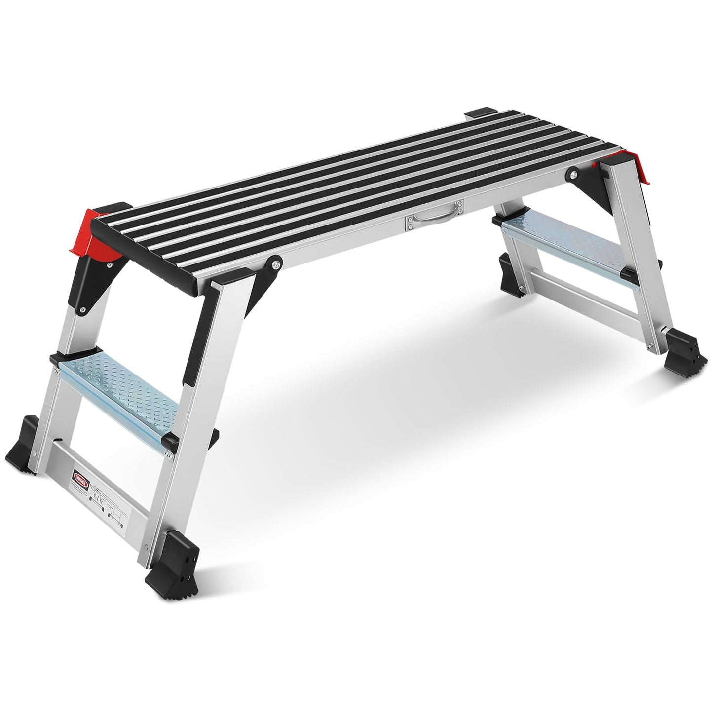 Work Platform, Aluminum Step Ladder, 36"×12"×18" Step Platform Non-Slip, Heavy Duty Folding Work Bench 330 lbs Load Capacity for Washing Vehicles, Cleaning, Painting