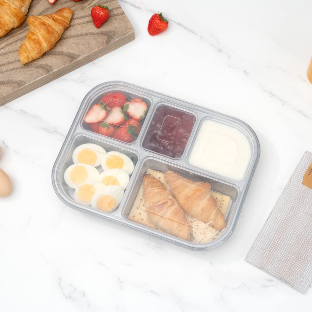 Restaurantware Futura 62 Ounce Meal Prep Containers With Lids 100 Tamper-Evident To Go Containers - Microwavable Disposable Silver Plastic Food Containers With Lids For Take Out or Lunches
