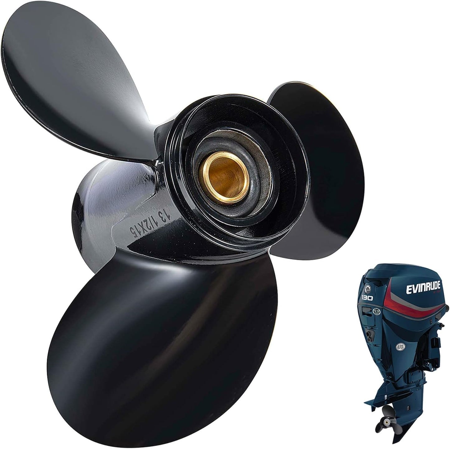 MiBarco 13.2x19 Upgrade Aluminum Boat Propeller for BRP Johnson Evinrude OMC Stern Drive 40-140hp Replace OEM 765184 13 Spline Tooth RH