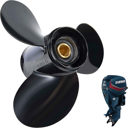 MiBarco 13.2x19 Upgrade Aluminum Boat Propeller for BRP Johnson Evinrude OMC Stern Drive 40-140hp Replace OEM 765184 13 Spline Tooth RH