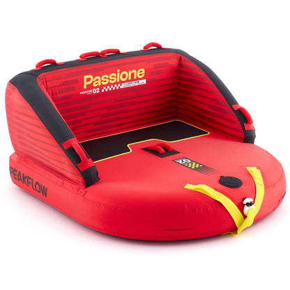 PEAKFLOW Towable Tube,Boat Tube,2 Rider Models,Tubes for Boating,PVC Liner and Full Nylon Cover,EVA Foam Pads and 8 EVA Handles,Swift Connect Rapid Boston Valve, 64x61Inches Inflated,Passione Series