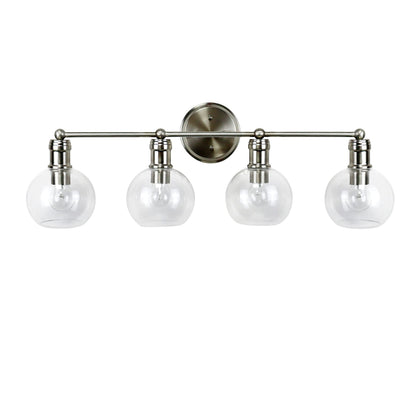Chloe Lighting 4 Light Vanity Bath Light Brushed Nickel 30in Wide Glass CH6S001BN30-BL4