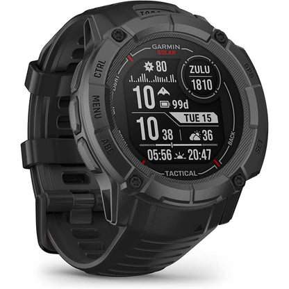 Garmin Instinct 2X Solar - Tactical Edition, Solar Charging, Rugged GPS Smartwatch, Built-in Flashlight, Ballistics Calculator, Black 010-02805-13 Bundle with 2 YR CPS Enhanced Protection Pack