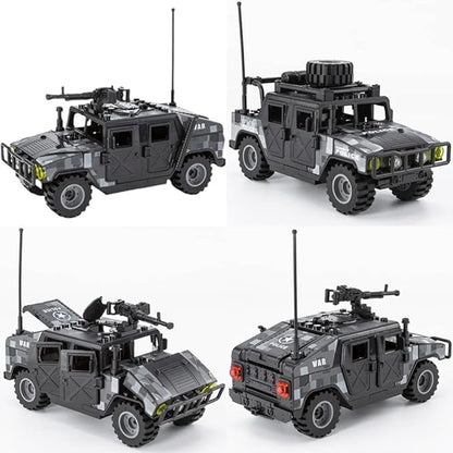 Military Vehicles Building Blocks Sets Compatible with Lego Military Off-Road Vehicle Set Army Model Kit STEM Toys for Boys Kids and Teens Ages 8-14(Black)