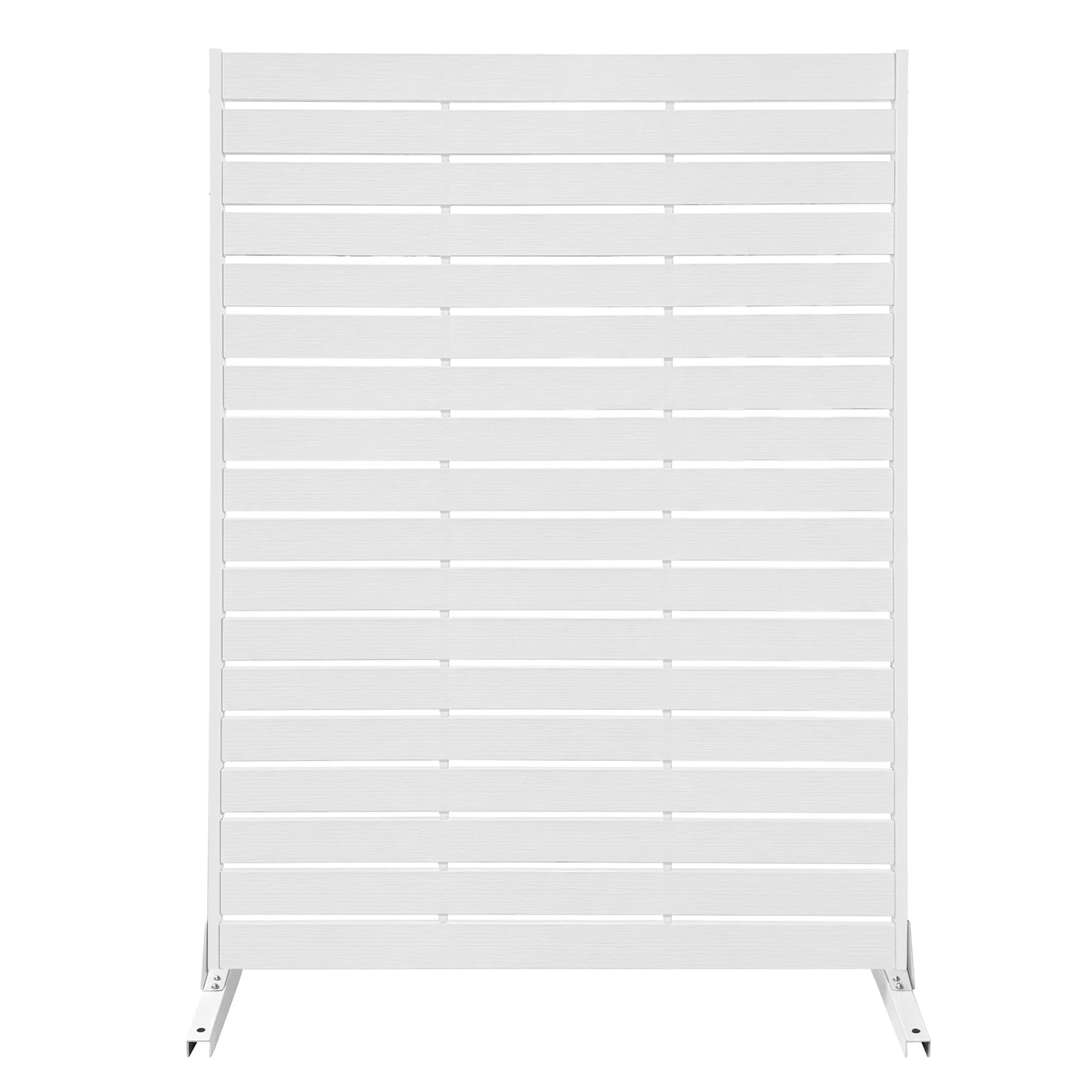 FROASISPRO HDPE Outdoor Privacy Screen 72" H x 47.2" W Freestanding Room Divider with Metal Base, Weatherproof Waterproof Sunscreen Rustproof Partition Screen for Patio Backyard Pool Balcony, White