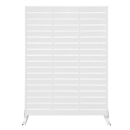 FROASISPRO HDPE Outdoor Privacy Screen 72" H x 47.2" W Freestanding Room Divider with Metal Base, Weatherproof Waterproof Sunscreen Rustproof Partition Screen for Patio Backyard Pool Balcony, White