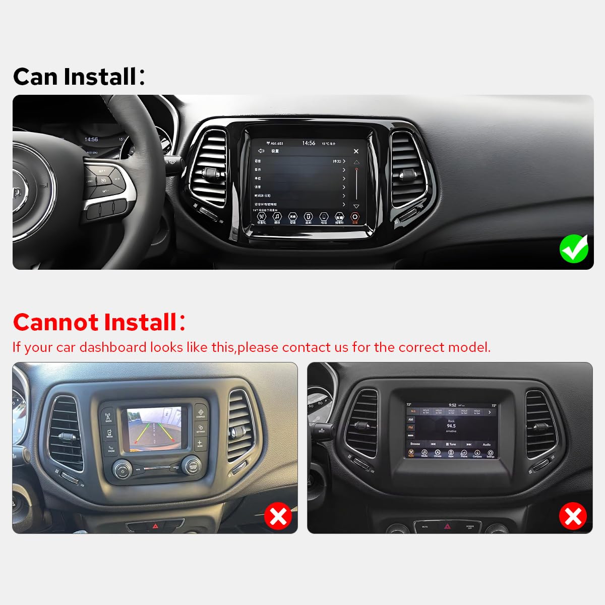 Joying Car Radio for Jeep Compass 2017-2020, Android 13 Head Unit 10.1 Inch IPS Touchscreen Stereo for 8.4" OEM Display, with CarPlay & Android Auto, GPS Navigation, AM/FM(JY-CR812T4)