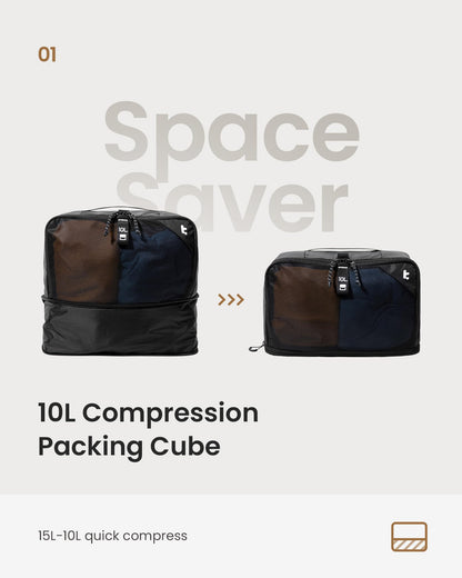 tomtoc Travel Backpack 40L and 3 Set Packing Cubes for Travel Essentials