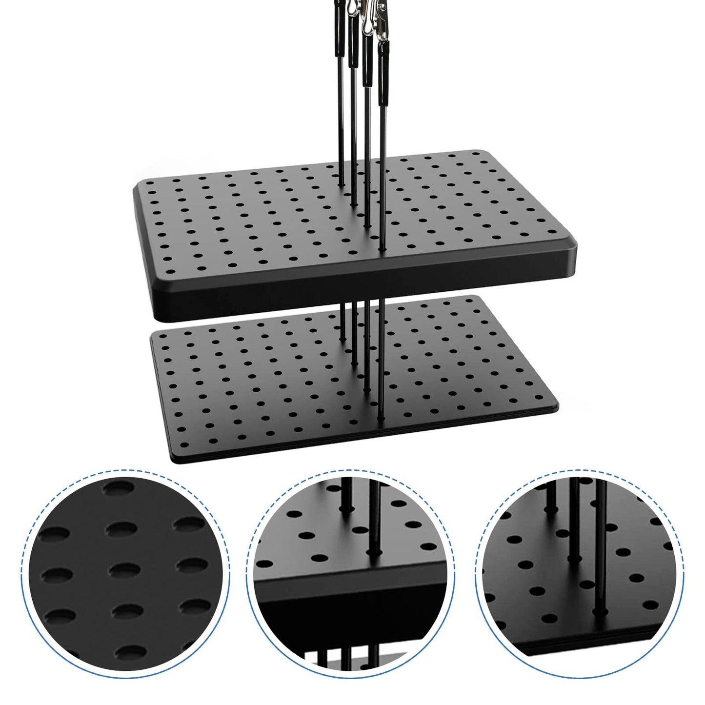 1PC Painting Stand Base and 1PC Cleaning Brush 10PCS 7.3inch Alligator Clip Stick and 10PCS 5.9inch Alligator Clip Stick Set Modeling Tools for Airbrush Hobby Model Parts