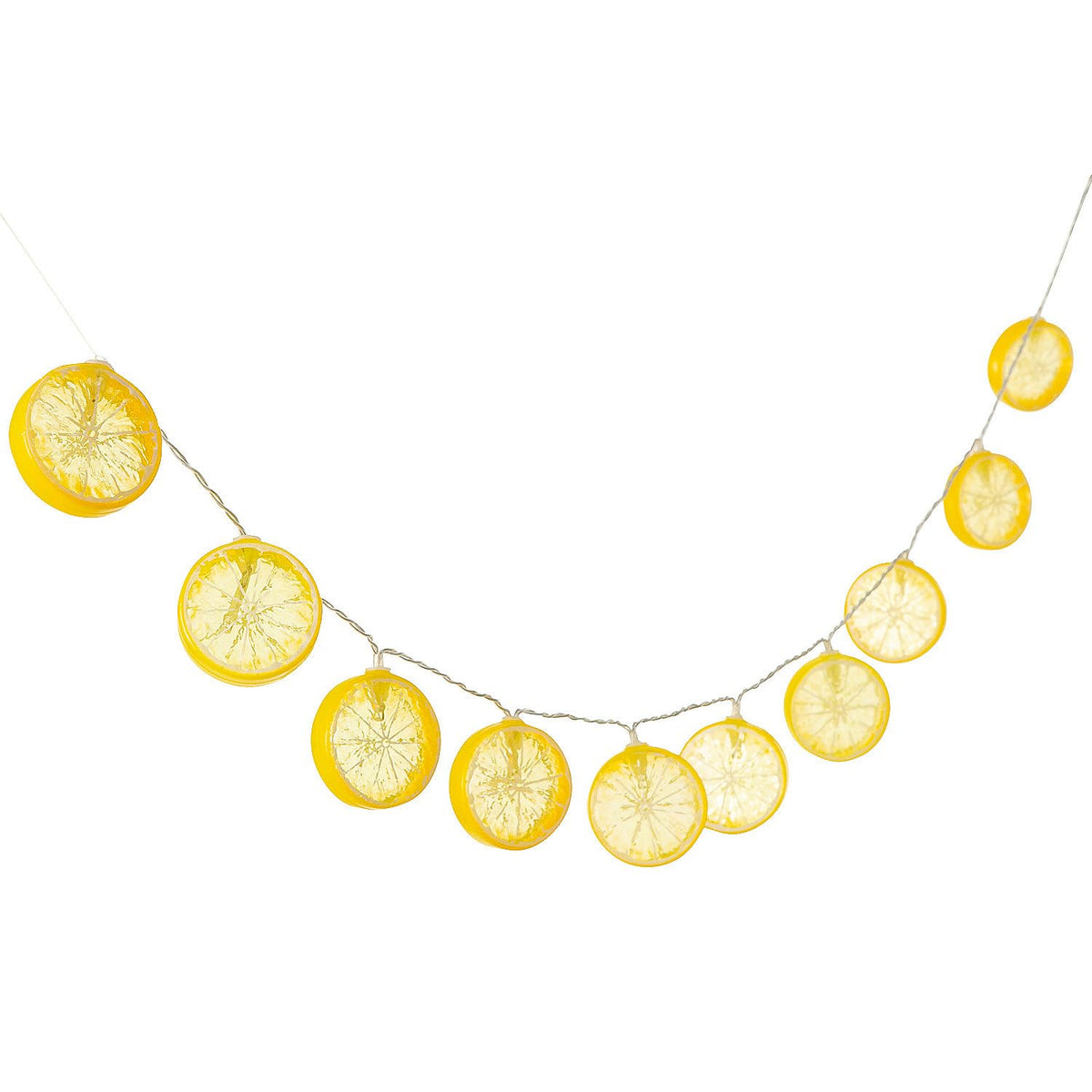 Fun Express Yellow Lemon Slices String Lights, 4 Ft. 11in, Plastic, Model 14474553