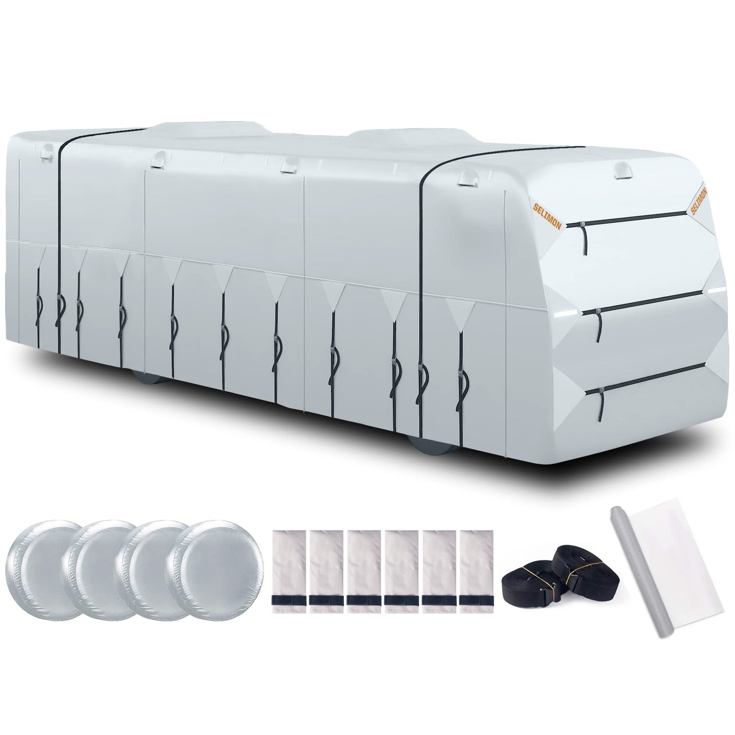 SELIMON 300D Top Class A RV Cover with Waterproof PU Coating Rip-Resistent & Anti-UV Winter Camper Cover Fits 40.1' to 43' Motorhome