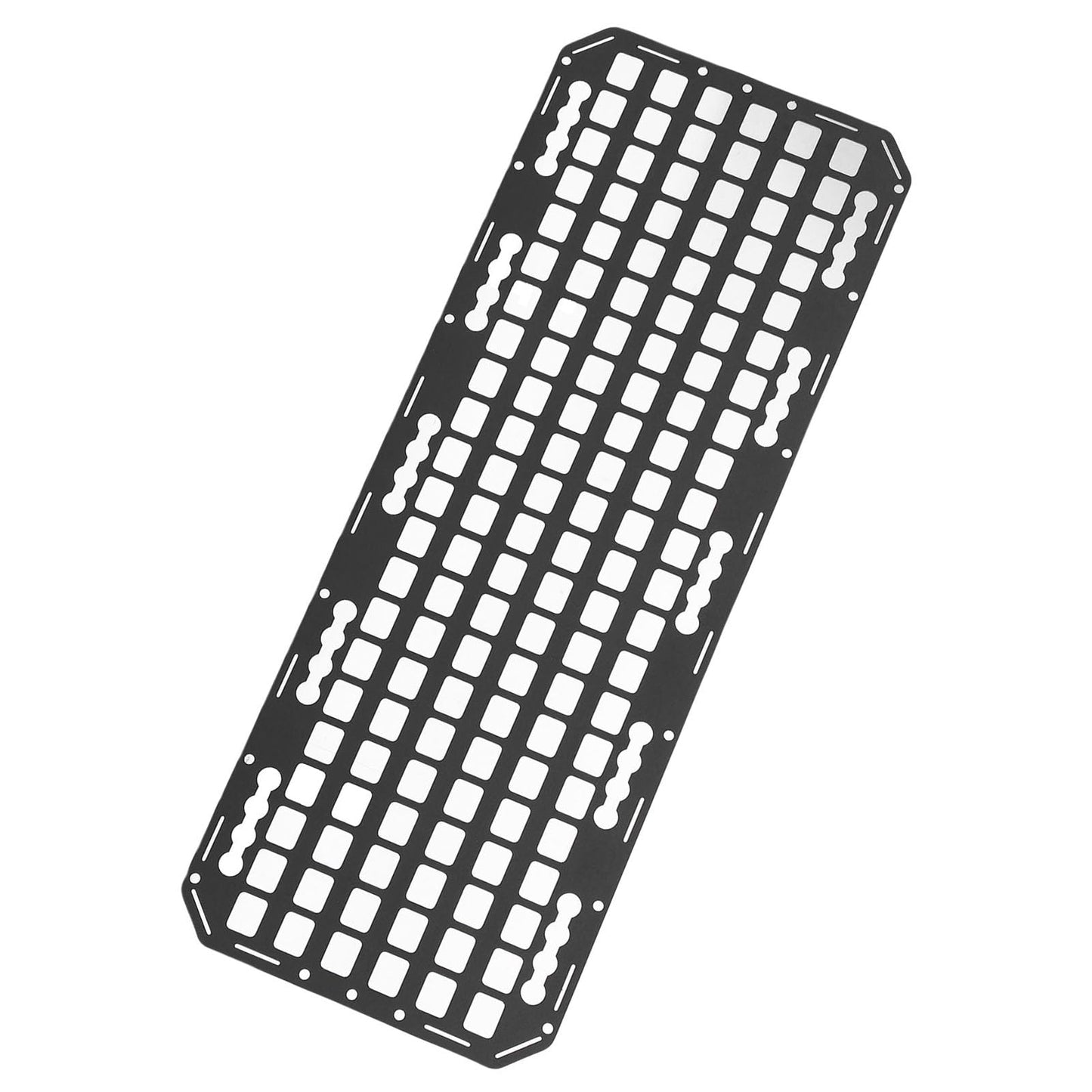 aqxreight Truck Bed Molle Panel, Aluminum Truck Side Storage Organizer Rack for L Track High Hardness Metal Side Bed Cargo Gear Holder with Sandblasted Finish Easy Install Utility Mount
