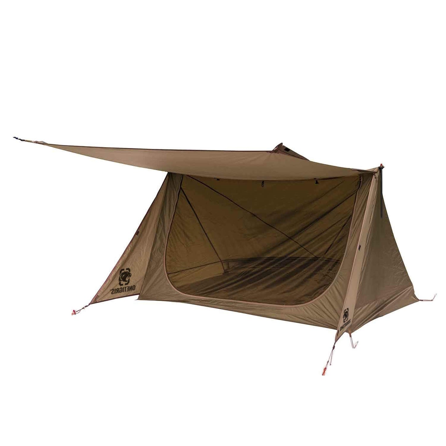 OneTigris Backwoods Bungalow Bushcraft Shelter 2.0, Ultralight Backpacking Tent with with Porch for Camping Hiking Backpacking Motorcycle Kayak Bushcrafters
