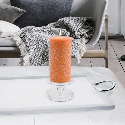 Root Candles Unscented Pillar Candles Beeswax Enhanced Textured Timberline™ Pillar Candle, 3 x 6-Inch, Rust